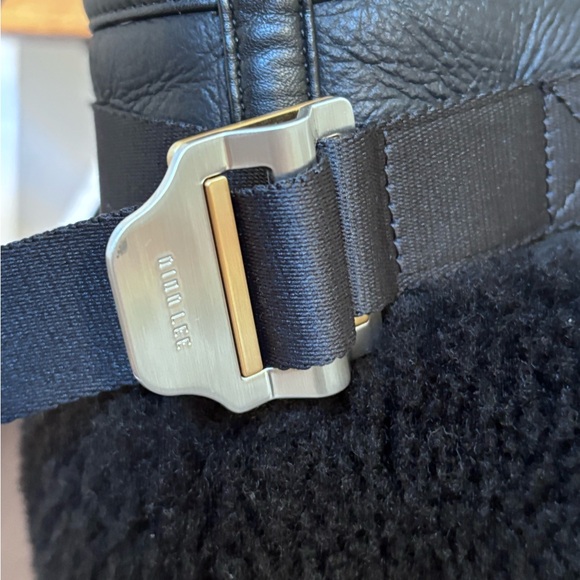 Dion Lee Arrow Coat Black Leather Shearling Reversible RARE - Picture 3 of 6